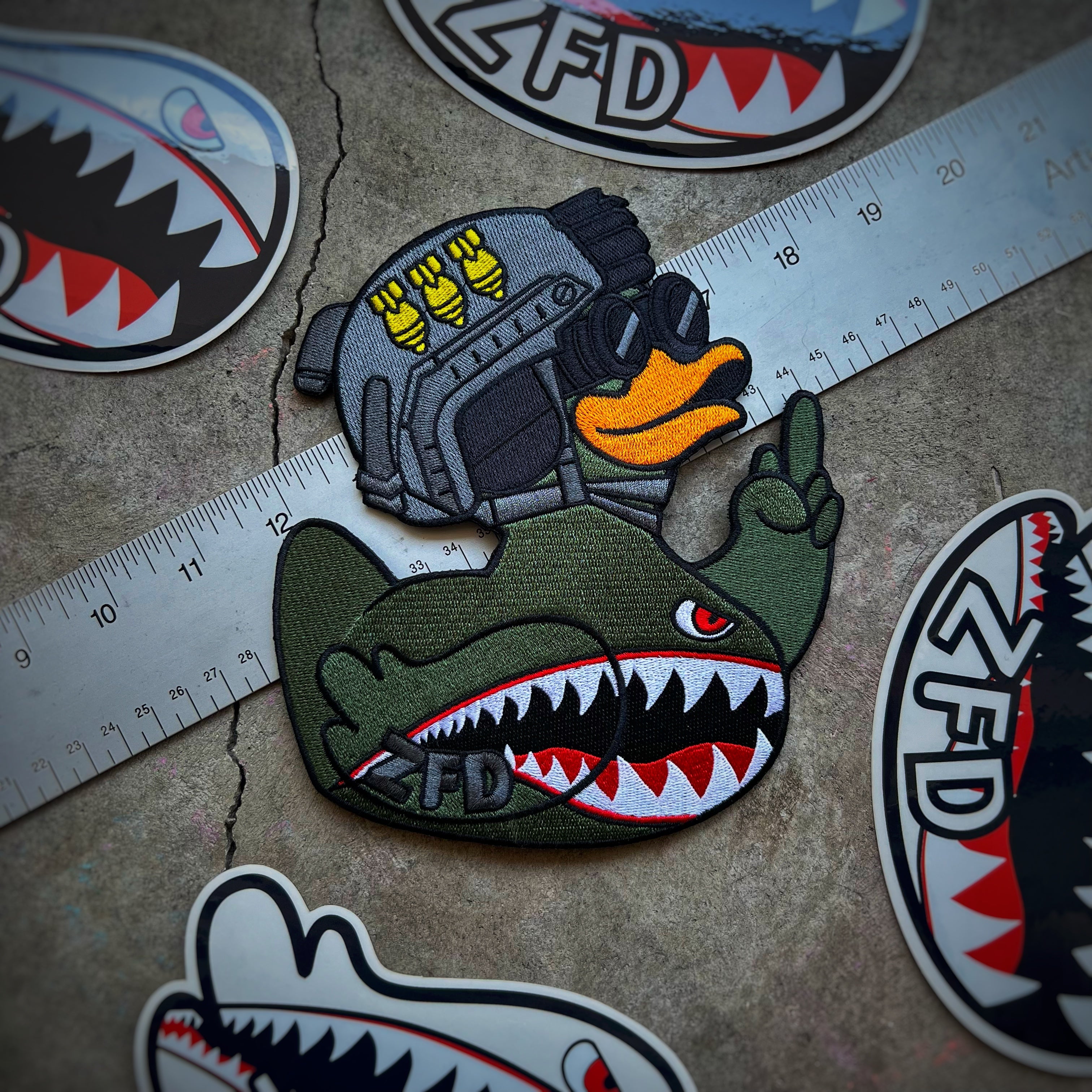 ZFD® 7” Mega Duck Patch - Classy 1.2 OD Flying Tigers