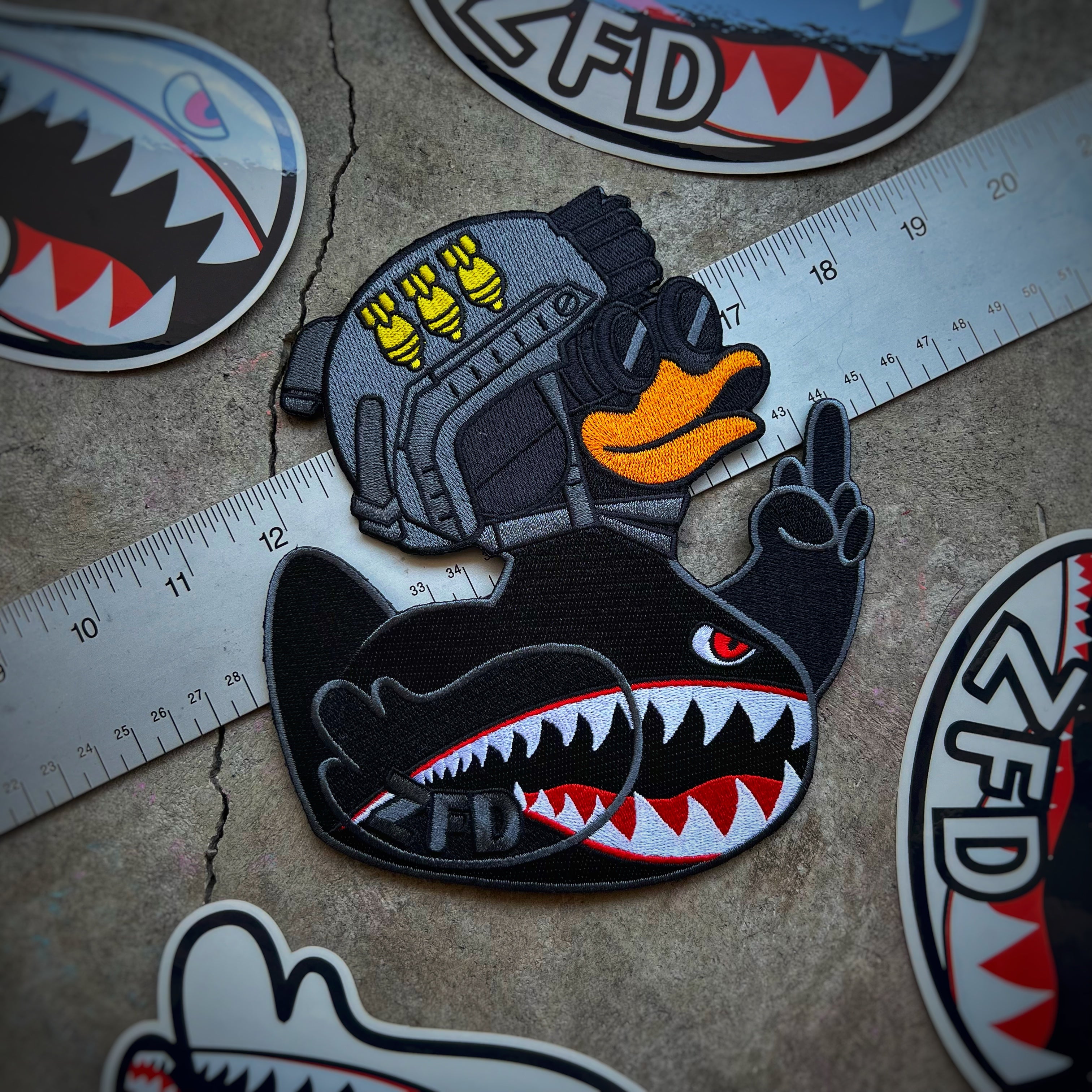ZFD® 7” Mega Duck Patch - Classy 1.3 Black Flying Tigers