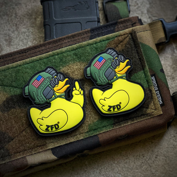 Zero Fucks Duck® Classic Yellow Tactical Rubber Duck PVC Patch - 2 Options