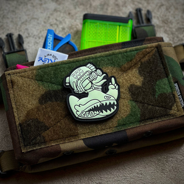 Zero Fucks Duck® Classified Series Flying Tigers PVC Patch - Glow in the Dark