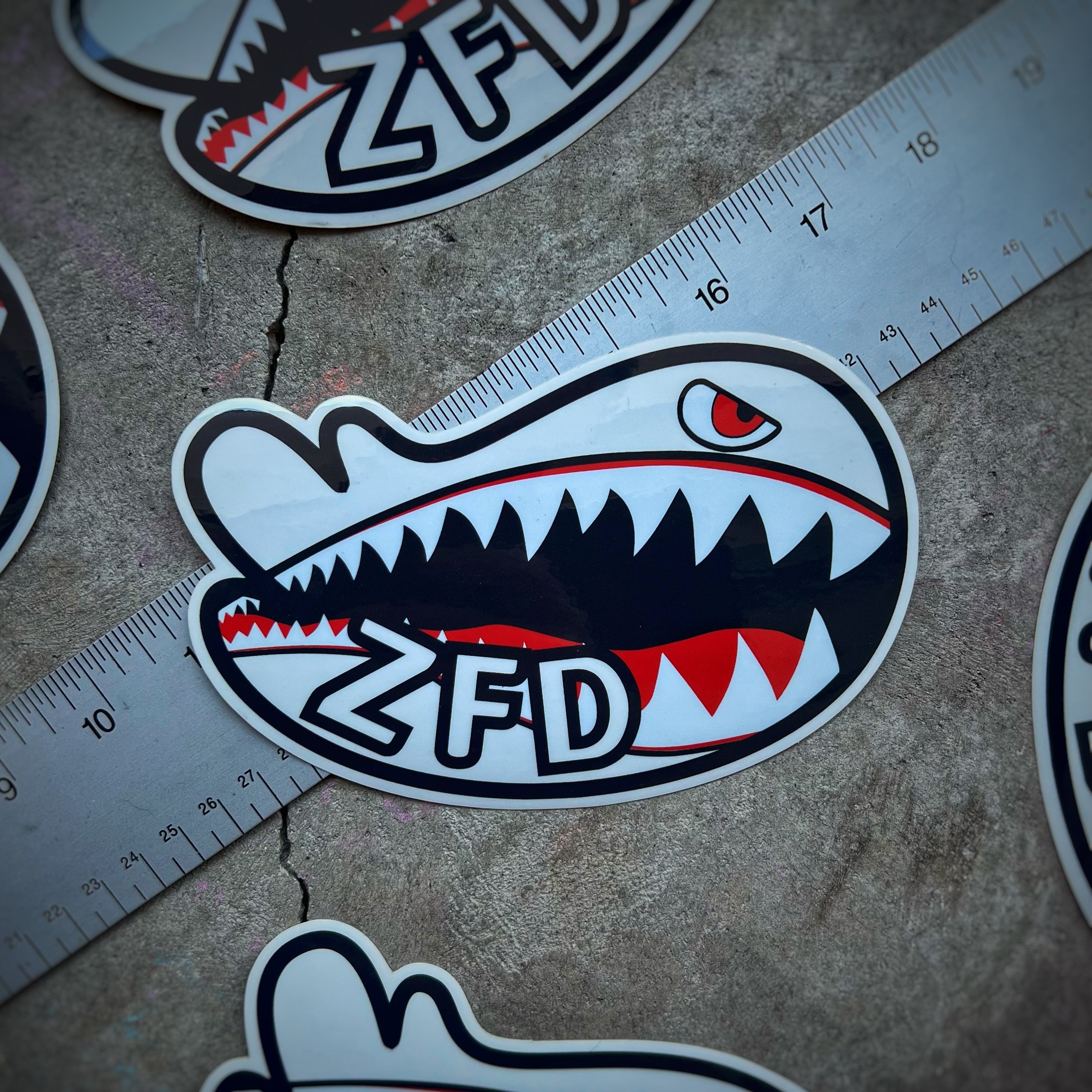 Zero Fucks Duck® Classified ZFD Flying Tigers Wing 6” Sticker - Clear