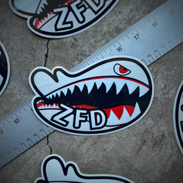 Zero Fucks Duck® Classified ZFD Flying Tigers Wing 6” Sticker - Clear