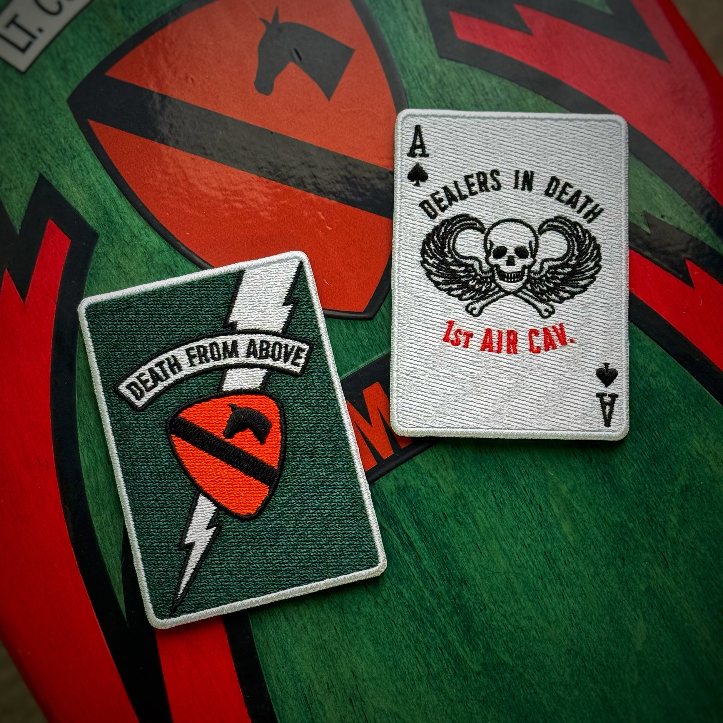Kilgore “Death From Above” 1st Air Cav Death Card Poker Card Patch Set