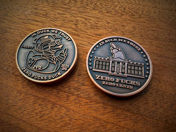 Zero Fucks Duck® Trump Penny Challenge Coin
