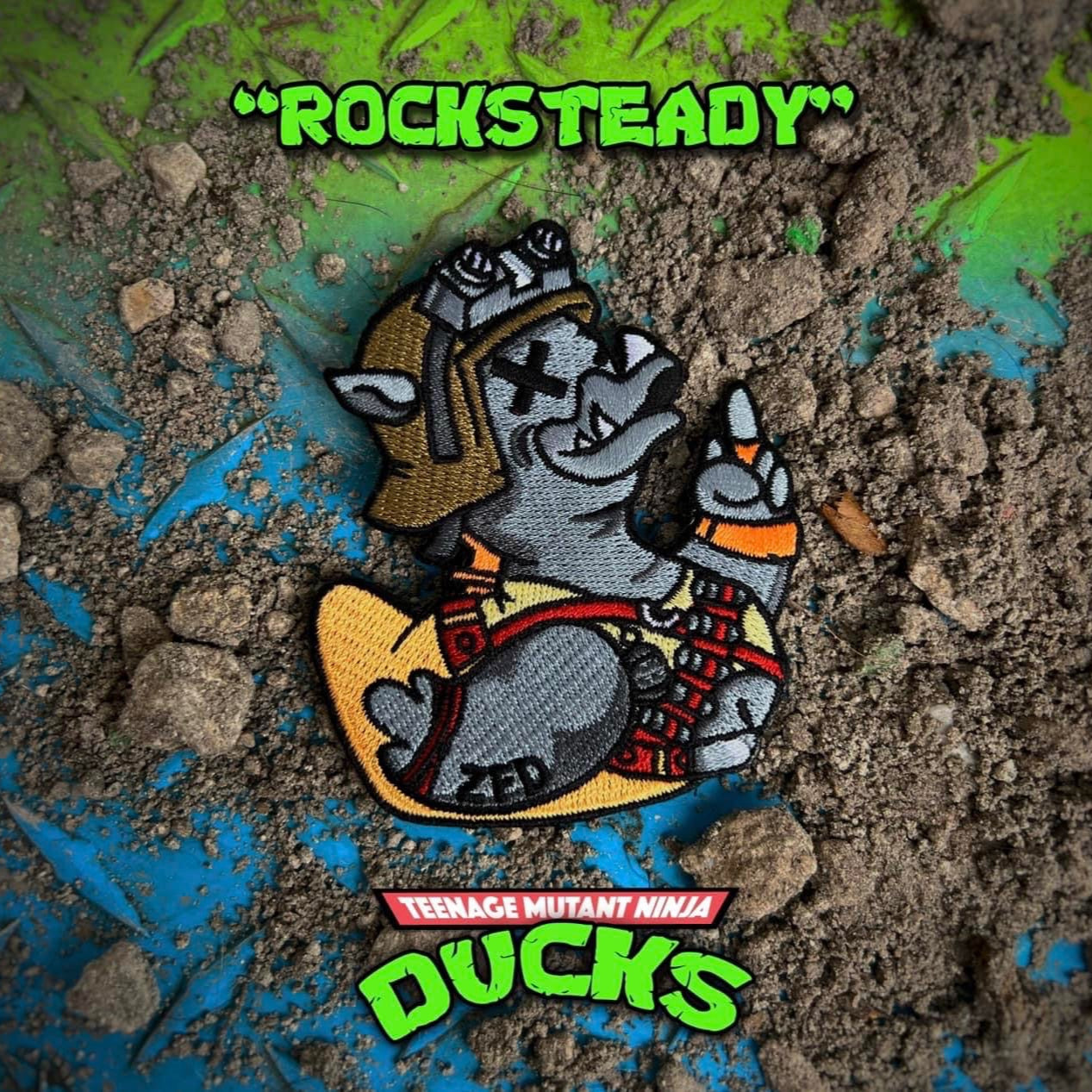 Zero Fucks Duck® ZFD Teenage Mutant Ninja Duck Patch - Rocksteady