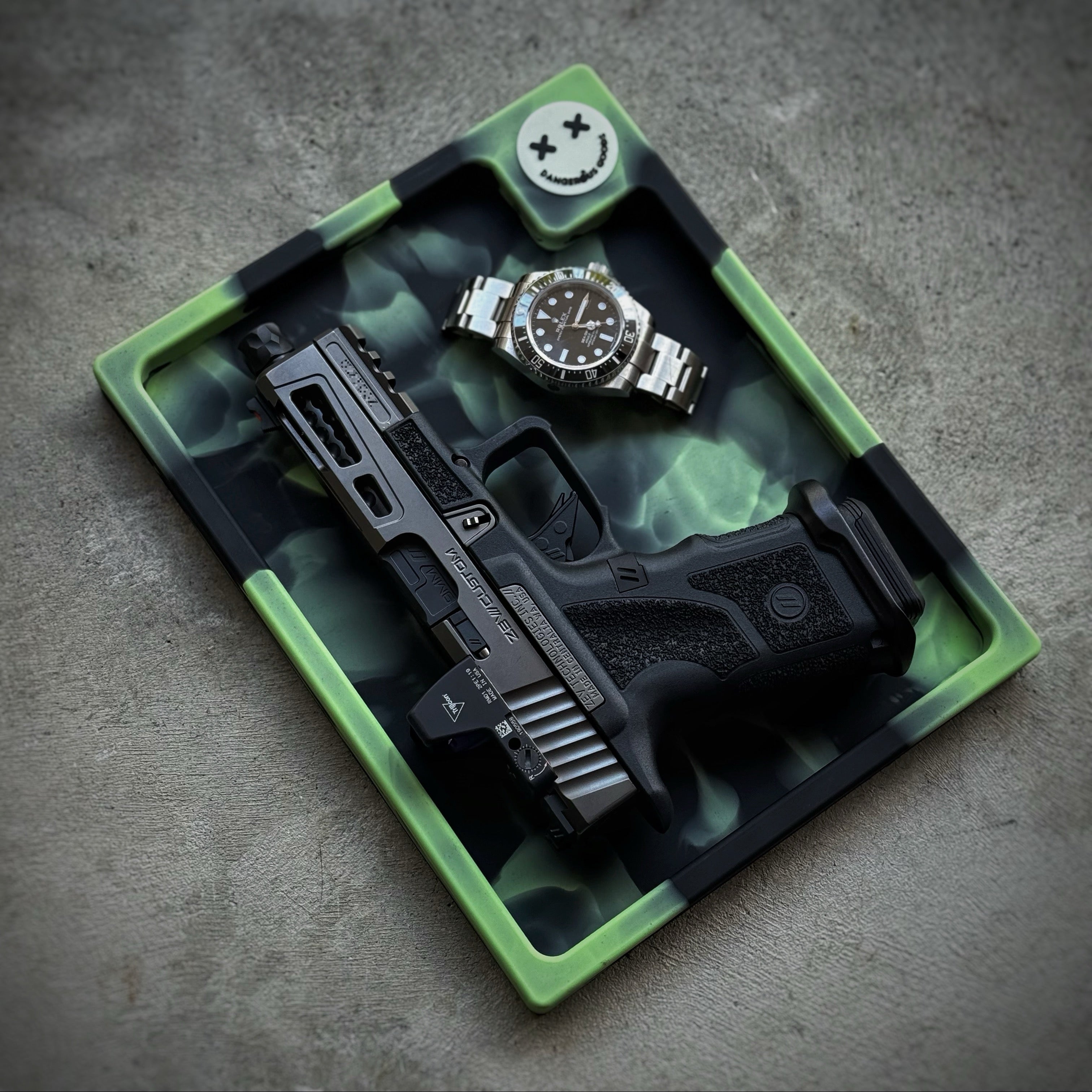 Dangerous Goods® EDC Tactitray™ Jr. - V3 Tie Dye Black & Jade