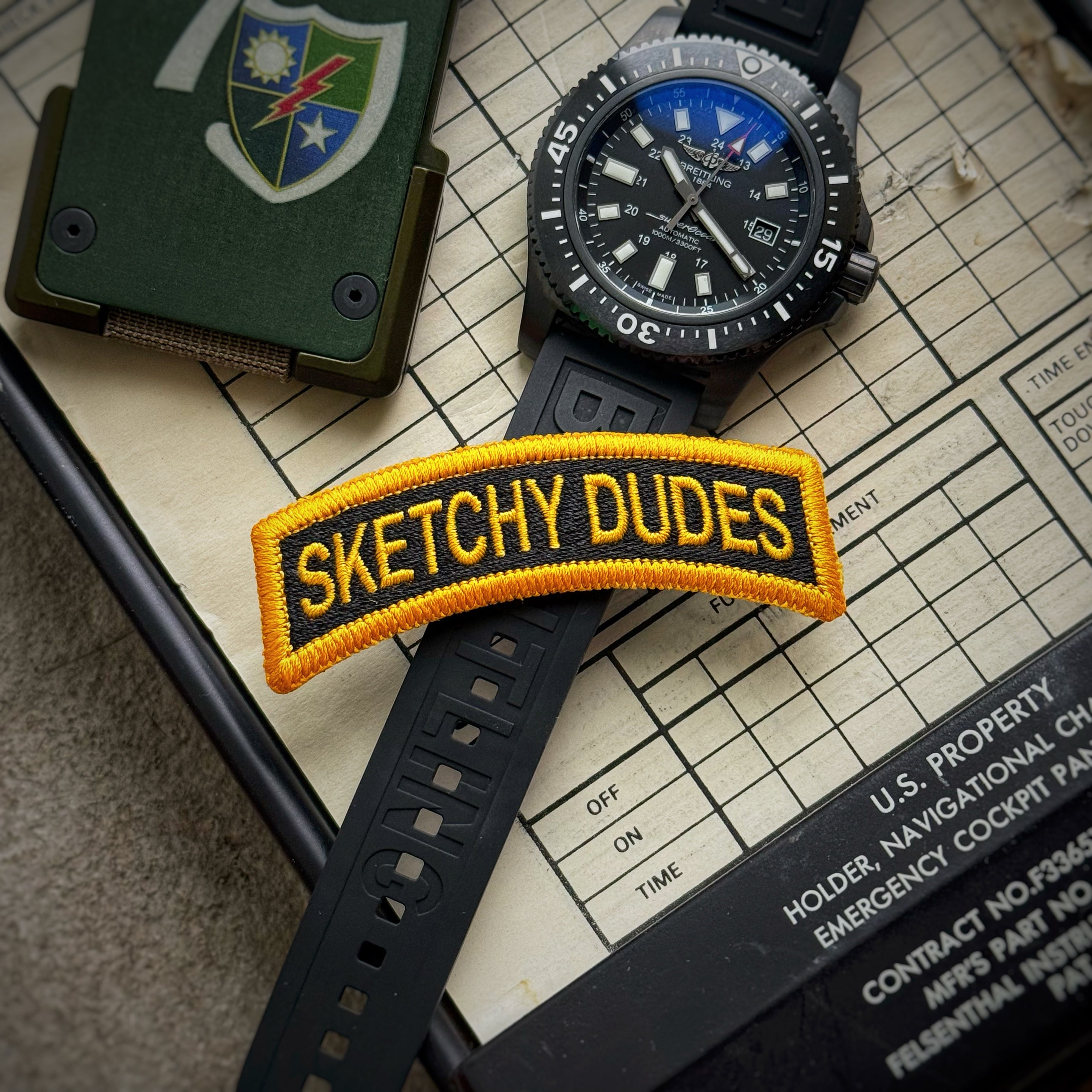 Sketchy Dudes Tab Patch - V2 Black & Yellow