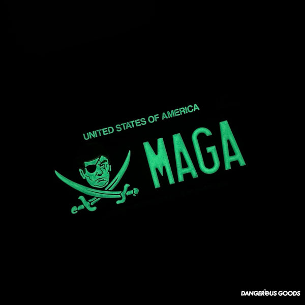 Dangerous Goods® Calico Trump MAGA License Plate Morale Patch