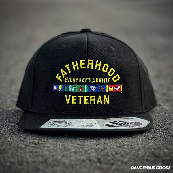 Dangerous Goods Fatherhood Veteran Snapback Hat - Black