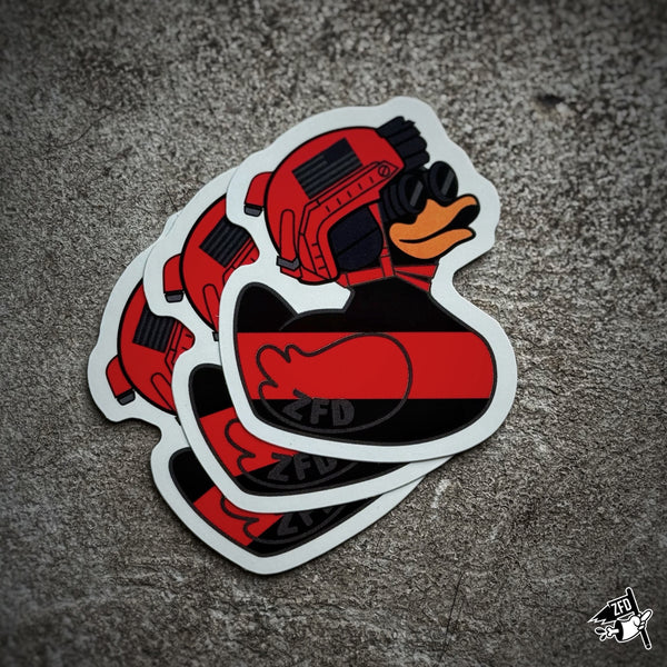 Zero Fucks Duck® Thin Red Line Fire Fighter Tactical Duck Sticker