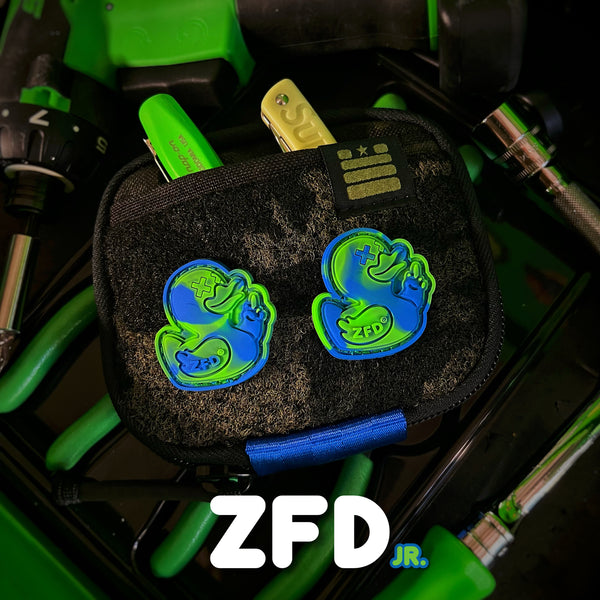 Zero Fucks Duck® ZFD Jr. Tie Dye Ranger Eye Patch - V4 Green & Blue