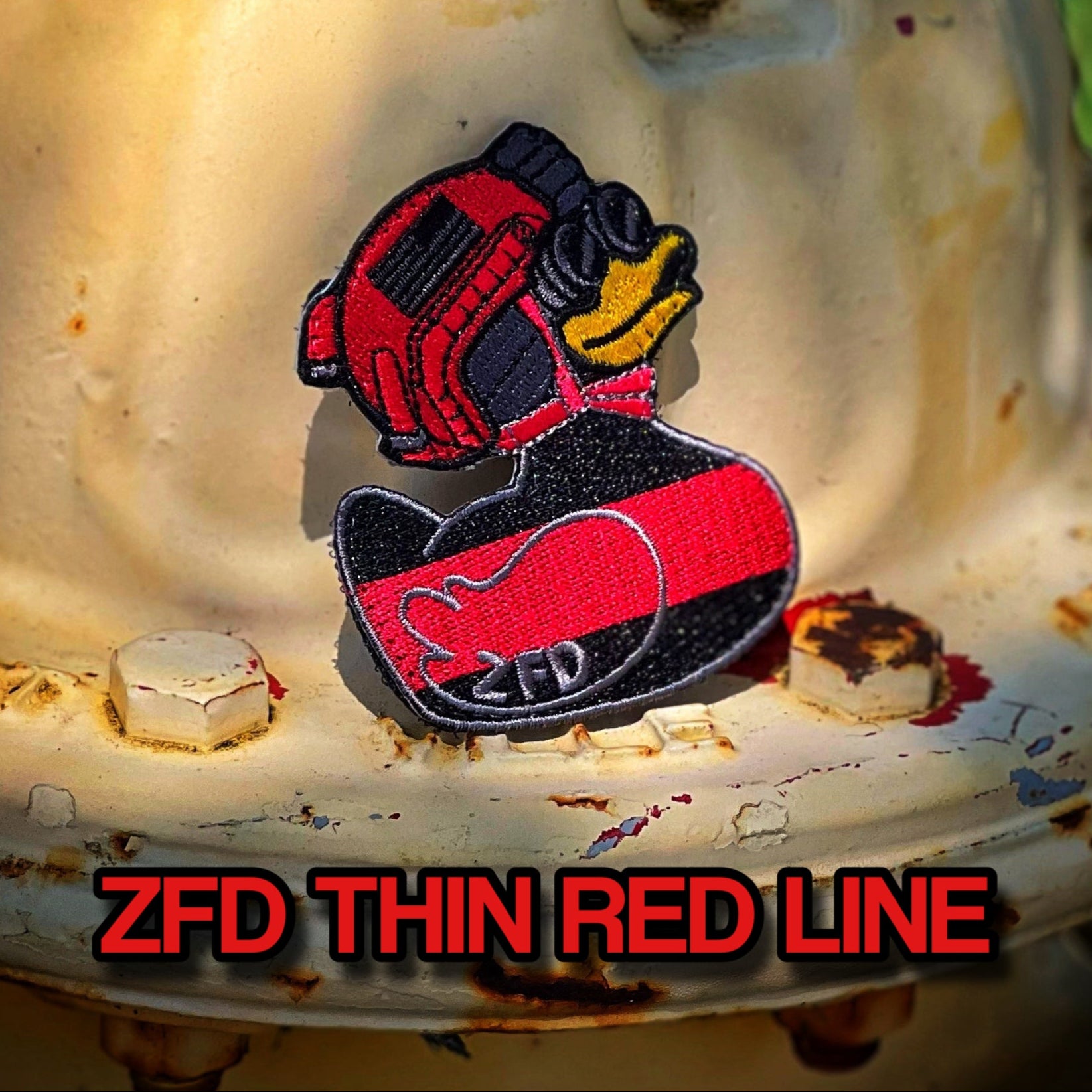 Zero Fucks Duck® TRL Thin Red Line Duck Fire Fighter Patch