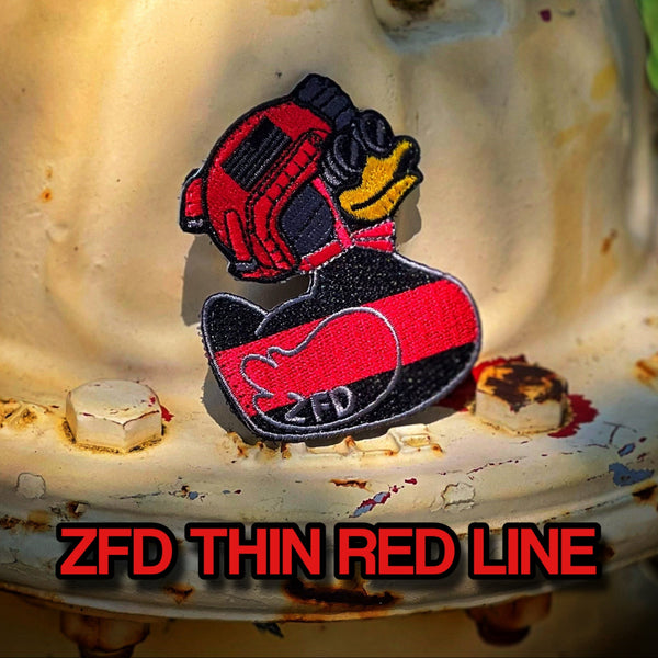 Zero Fucks Duck® TRL Thin Red Line Duck Fire Fighter Patch