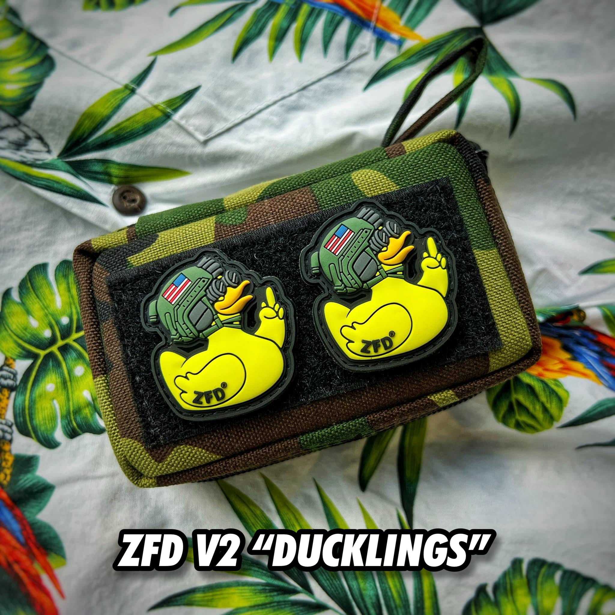 Zero Fucks Duck® “Duckling” Mini Tactical Duck Patch - V2 Yellow