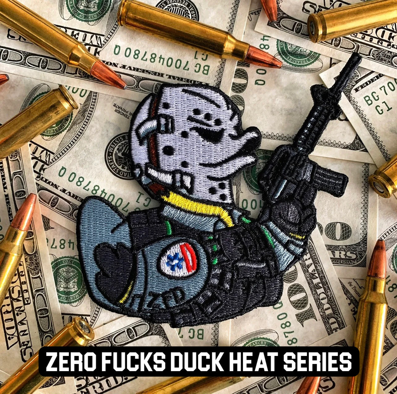 Zero Fucks Duck® HEAT Morale Patch Series - White Mask