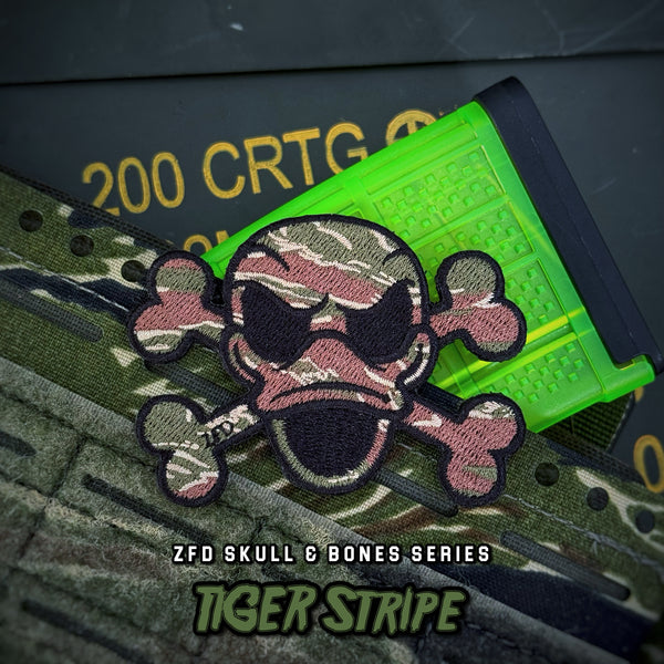 Zero Fucks Duck® Order of the Skull and Bones Patch - Tiger Stripe