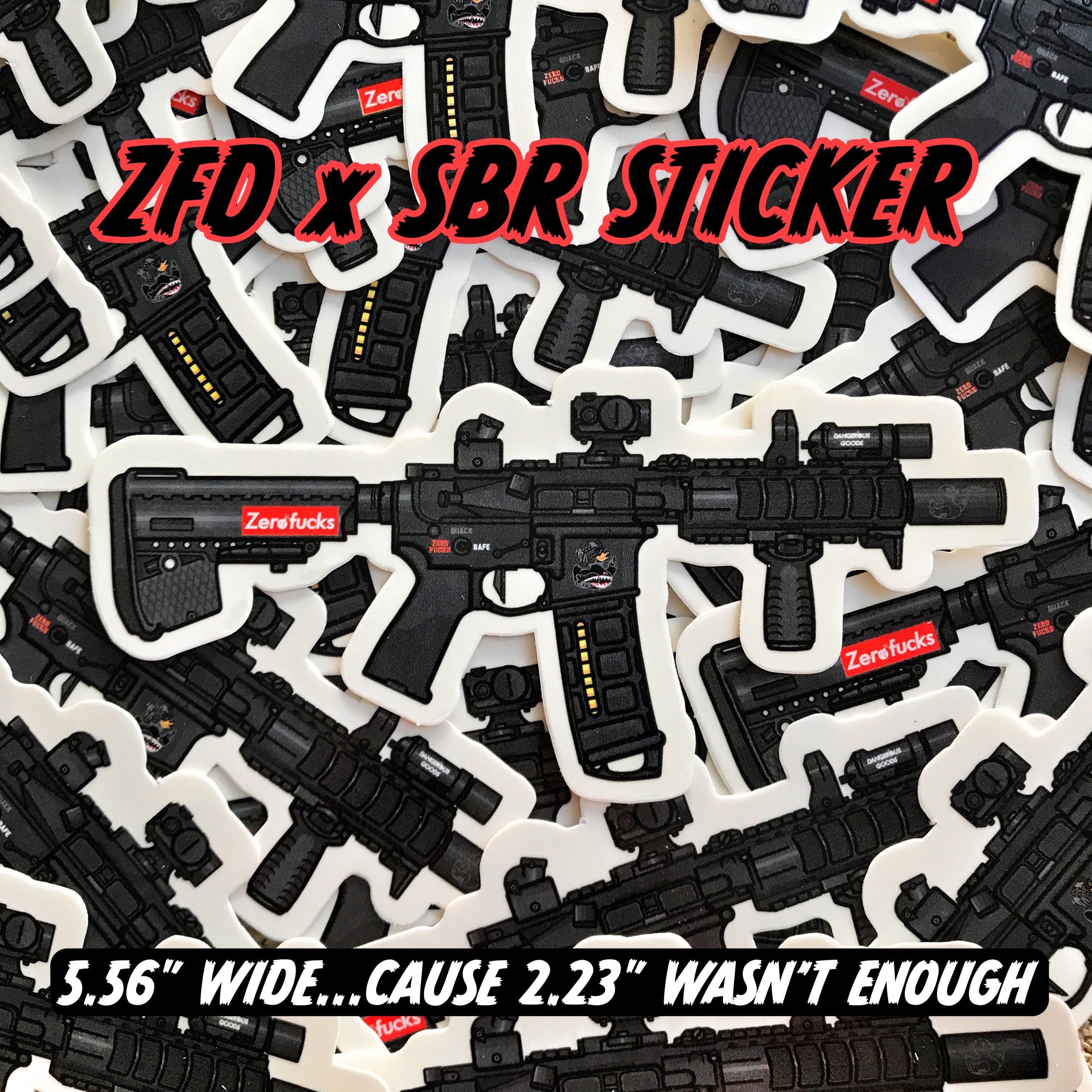 ZFD® x Dangerous Goods® 5.56" SBR Sticker - Black