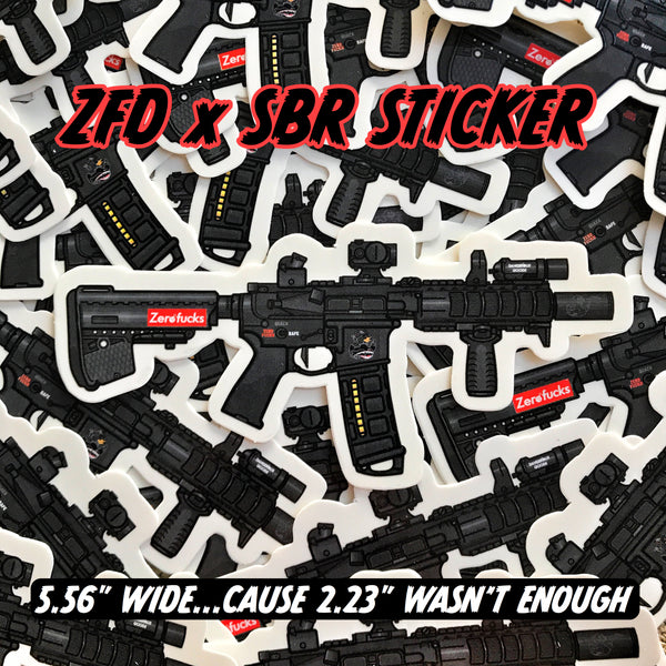 ZFD® x Dangerous Goods® 5.56" SBR Sticker - Black