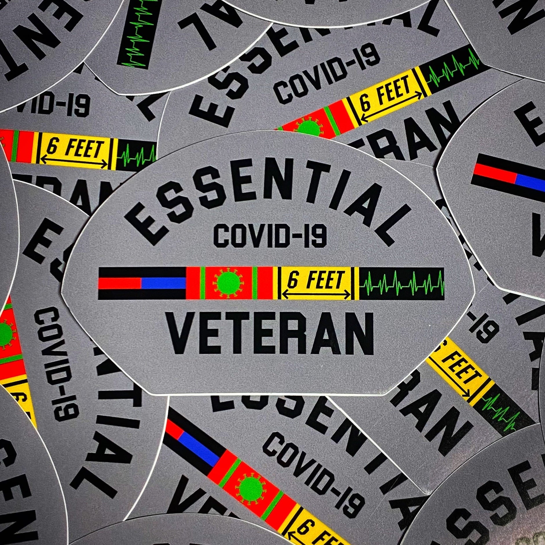 Dangerous Goods® Essential Veteran Police Fire Medical Morale Sticker - Gunmetal Grey