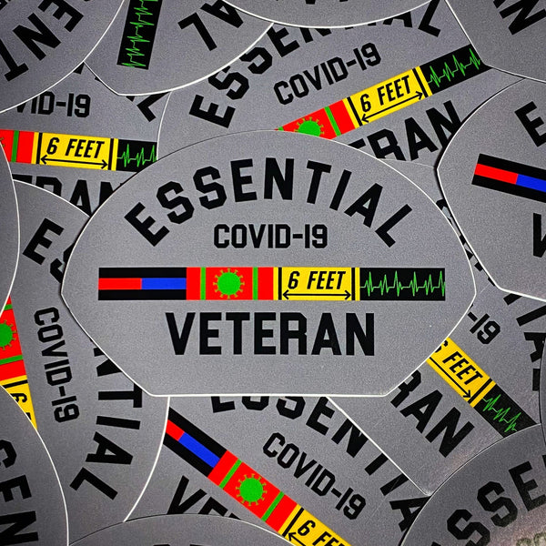 Dangerous Goods® Essential Veteran Police Fire Medical Morale Sticker - Gunmetal Grey