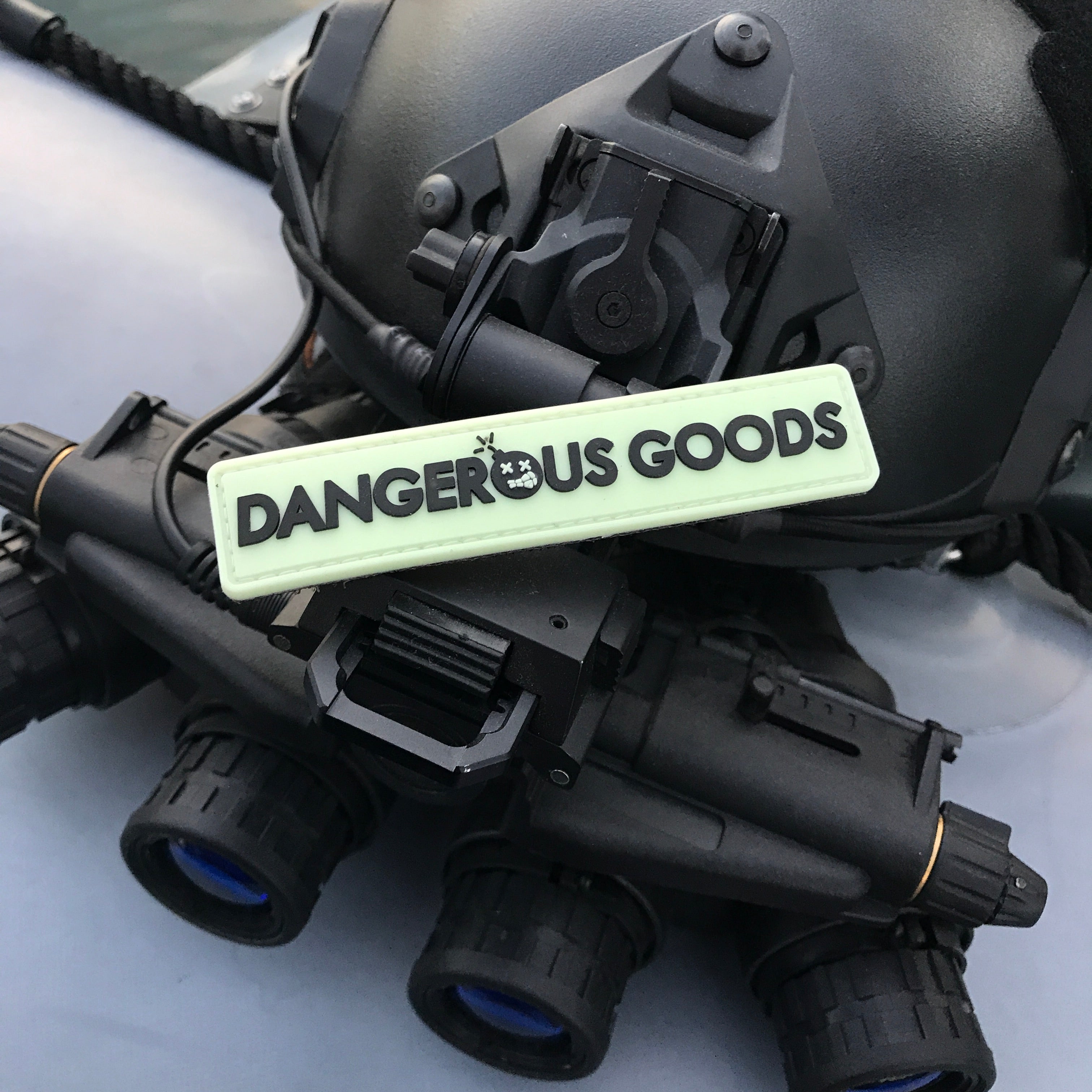 Dangerous Goods® Box Logo Glow-In-The-Dark PVC Morale Patch Series - 3 Color Options