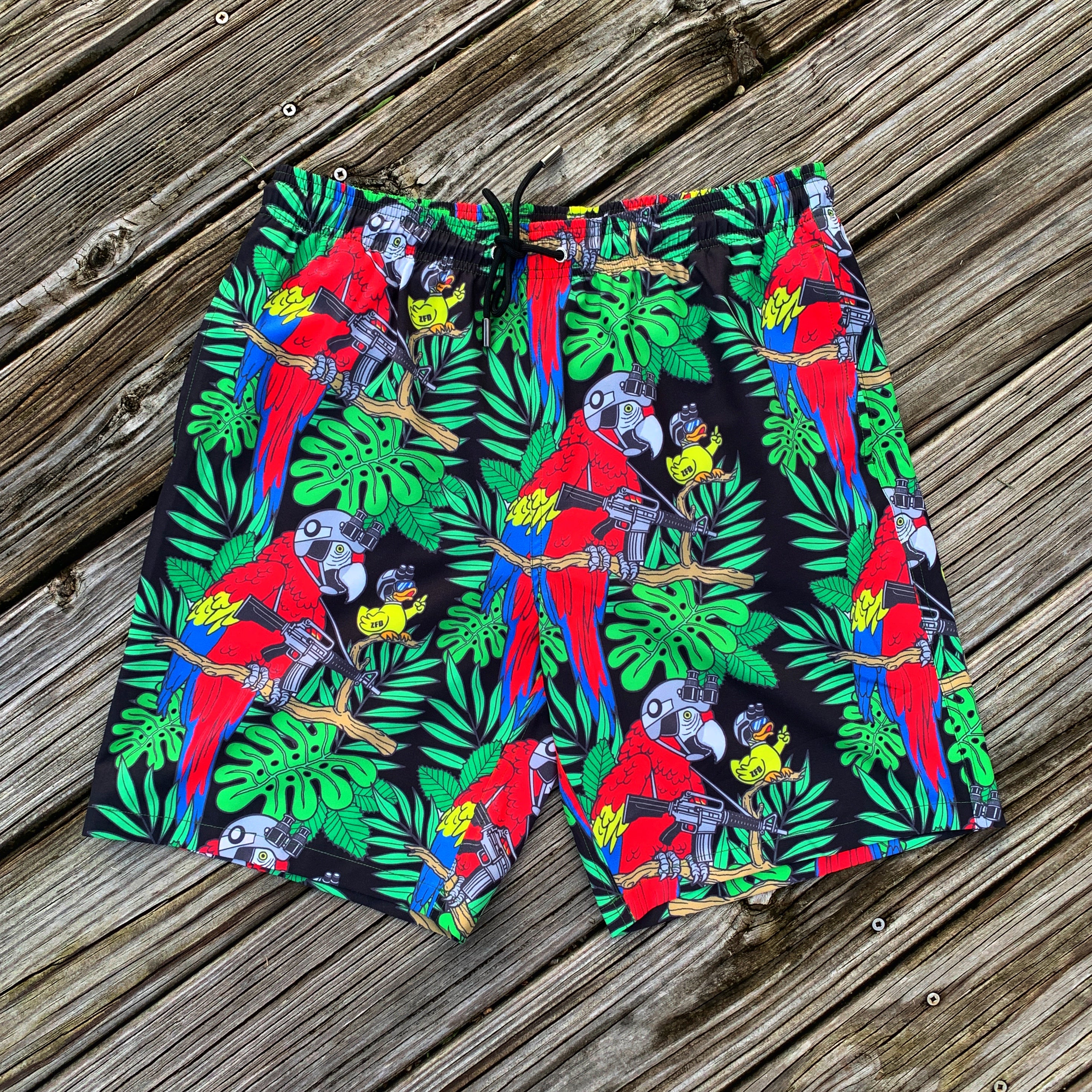Zero Fucks Duck® X Steve Nazar Aloha Snipers Nest Hawaiian Tactical Duck Shorts