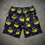 Zero Fucks Duck® OG Yellow Duck Black Tiger Camo Shorts