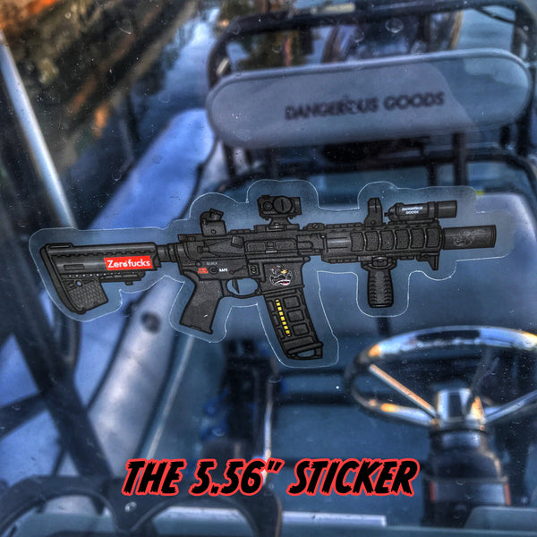 ZFD® x Dangerous Goods® 5.56" SBR Sticker - Black