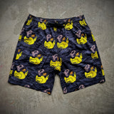 Zero Fucks Duck® OG Yellow Duck Black Tiger Camo Shorts
