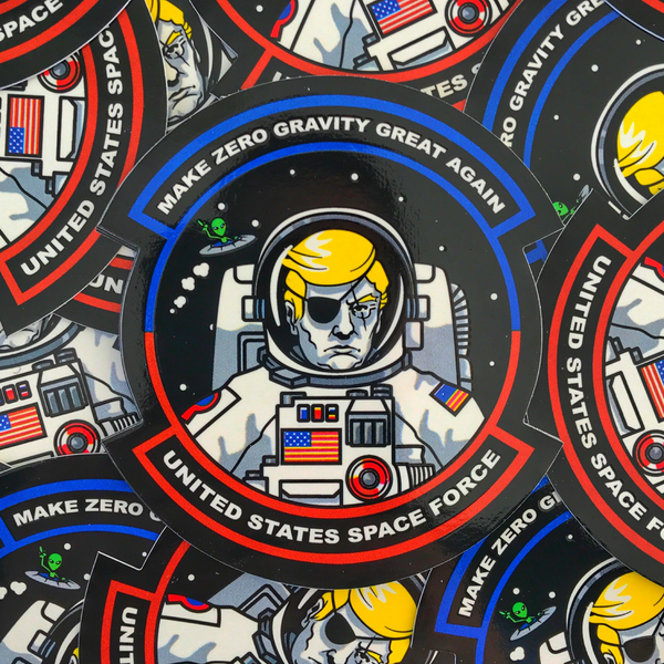 Dangerous Goods® Donald Trump Space Force Morale Sticker