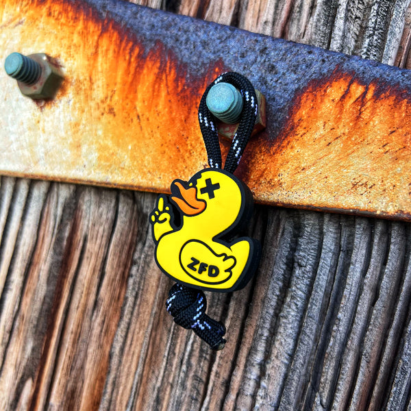 Zero Fucks Duck® PVC Yellow Duck Knife Bead / Zipper Pull