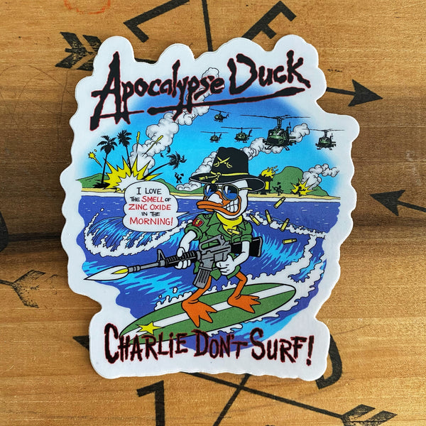 Zero Fucks Duck®️ X Steve Nazar Apocalypse Duck Charlie Don’t Surf Sticker