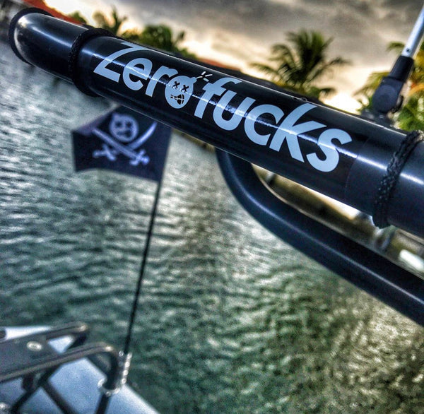 Zero Fucks Box Logo 5” Stickers - Black & Tiger Stripe