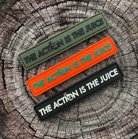 Dangerous Goods®️ HEAT “The Action Is The Juice” PVC Morale Patch - 3 Color Options