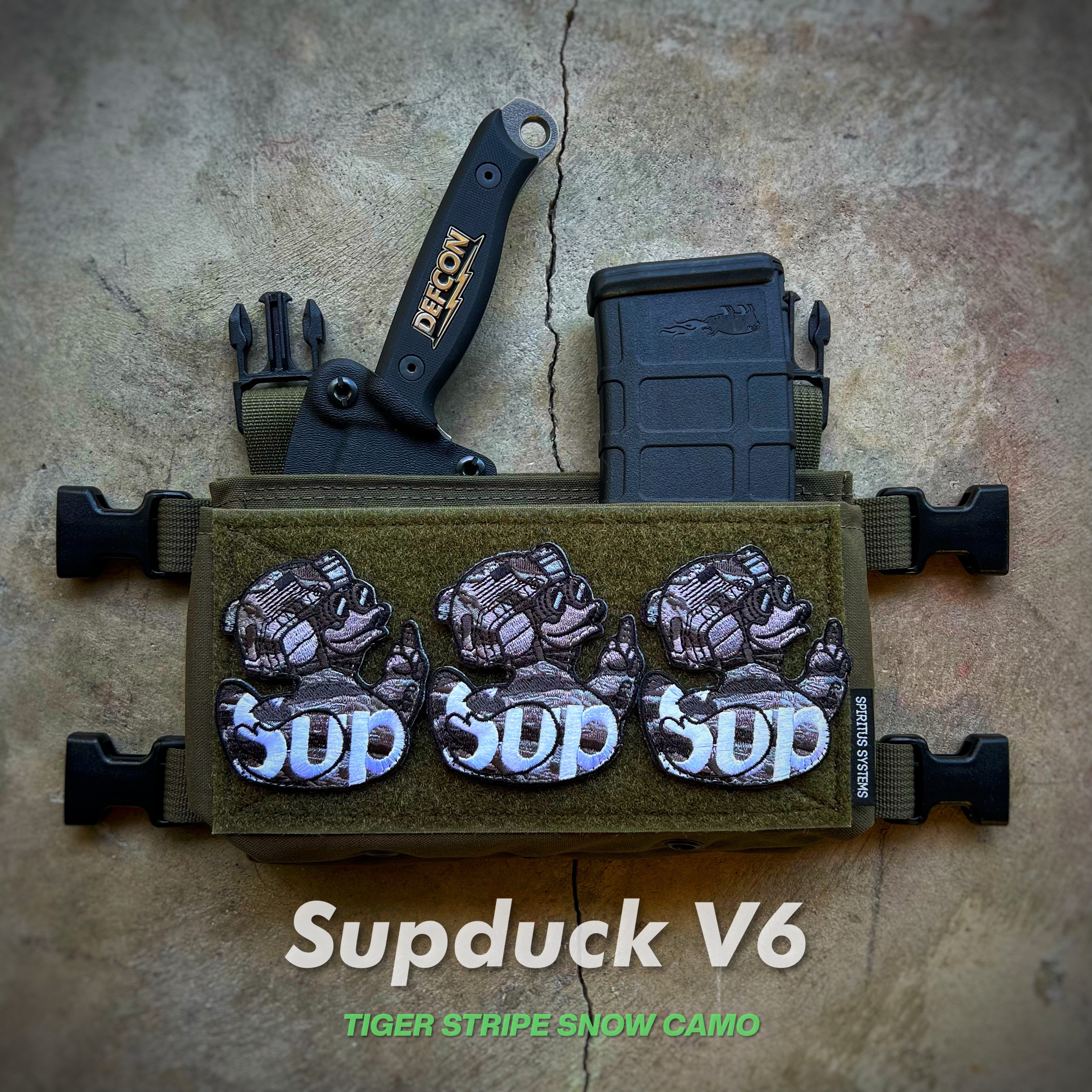 Zero Fucks Duck® ZFD Sup Duck Morale Patch - V6 Tiger Snow Camo