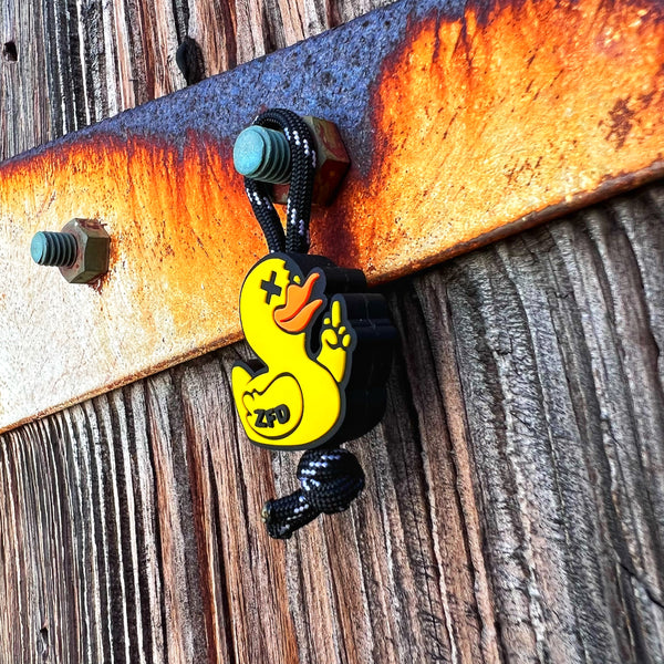 Zero Fucks Duck® PVC Yellow Duck Knife Bead / Zipper Pull