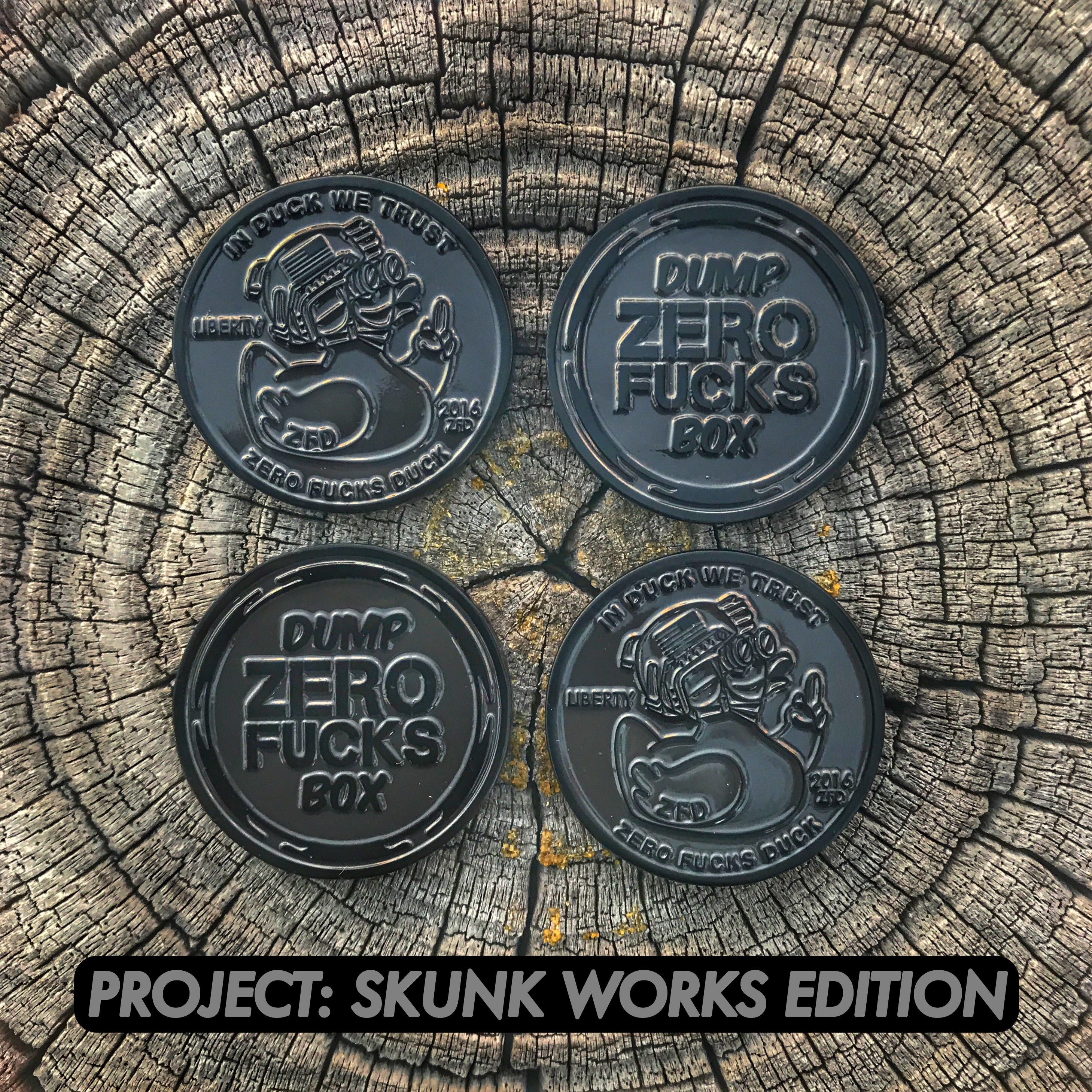 Zero Fucks Duck® Penny Challenge Coin - Black