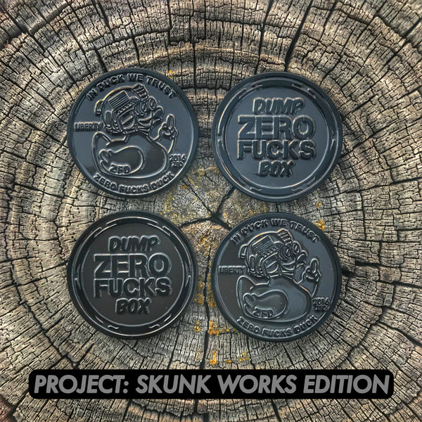 Zero Fucks Duck® Penny Challenge Coin - Black