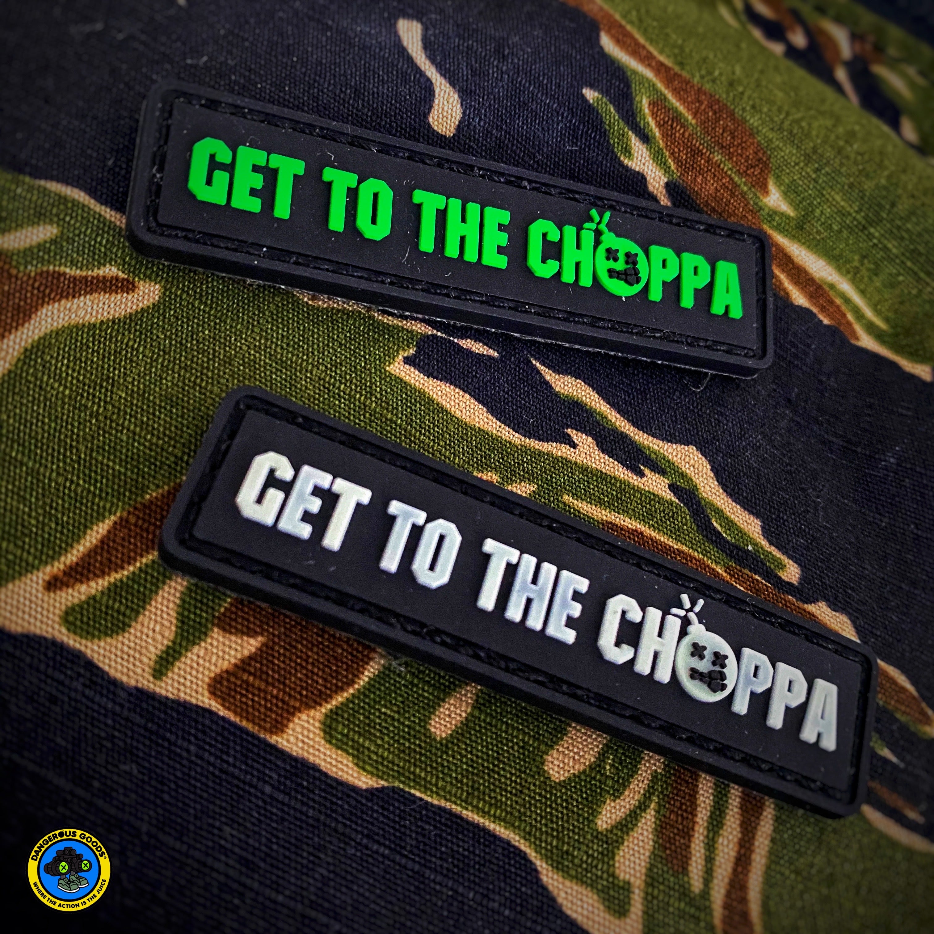 Dangerous Goods® “Get To The Choppa” PVC Morale Patch - 2 Color Options