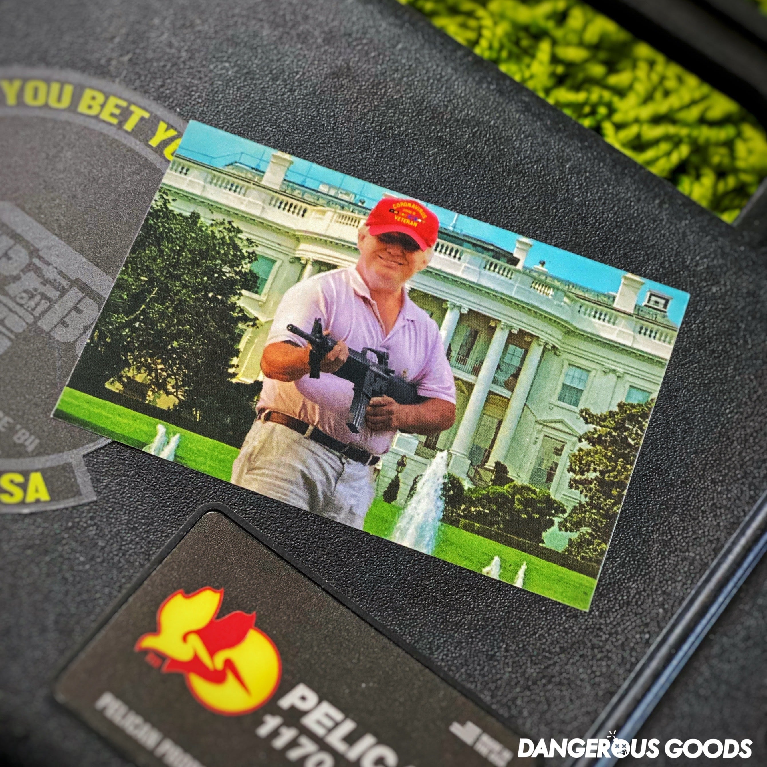 Donald Trump “GET OFF MY LAWN” Pink Polo Sticker