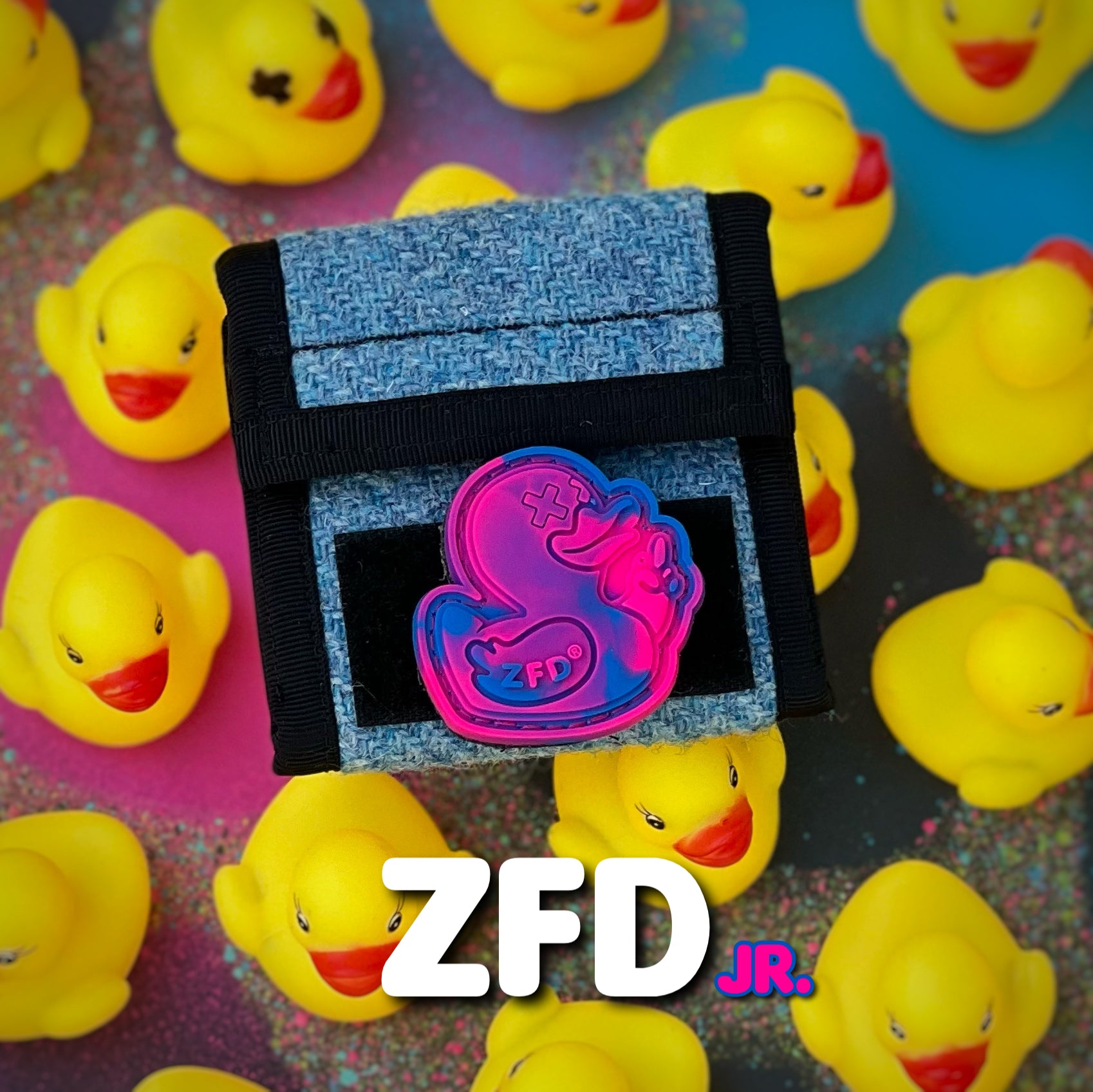 VAULT - Zero Fucks Duck® ZFD Jr ‘The Grateful Ducks’ Tie Dye Ranger Eye Patch - V2 Bubble Gum