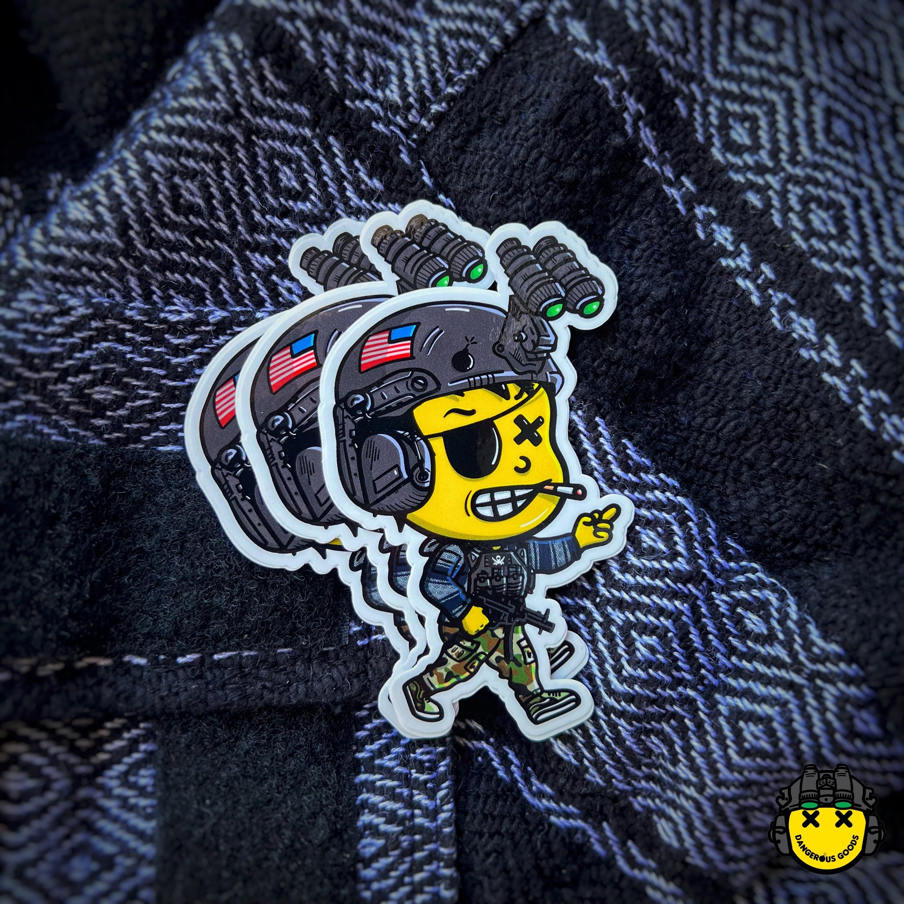 Dangerous Goods® Little Goons Action Figure Sticker - Drug Rug “Bodhi”