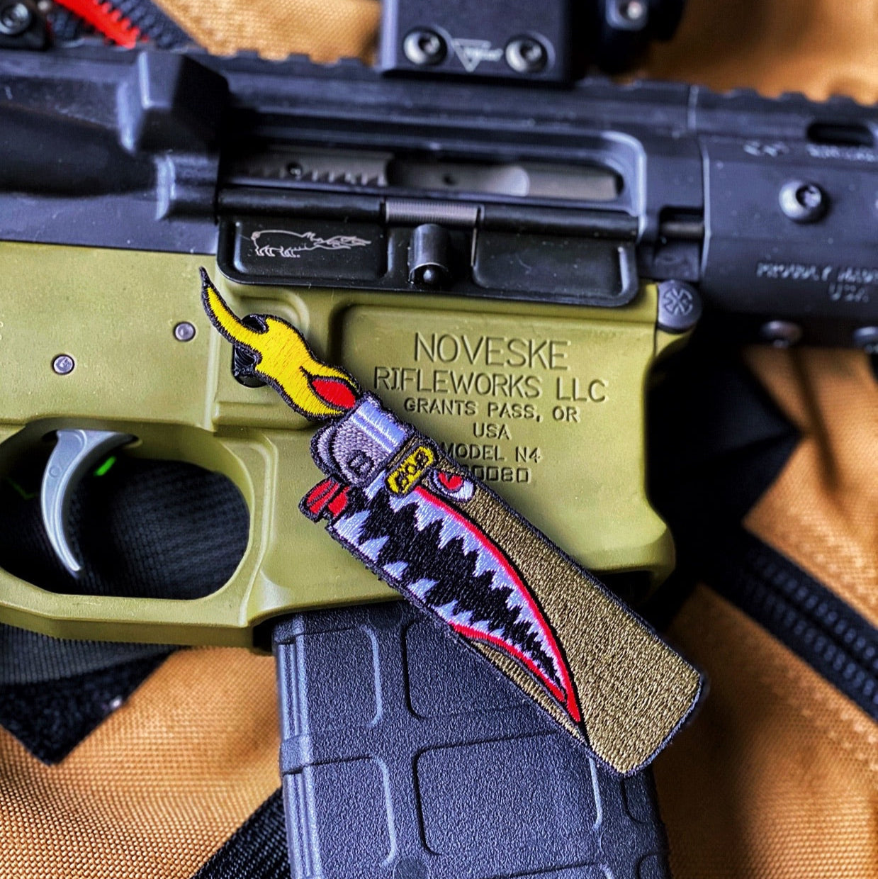 Zero Fucks Bob EDC Lighter Morale Patch Classified Flying Tigers Series - Bazooka Green