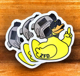 Zero Fucks Duck® ZFD Classic Operator Duck Sticker - Yellow