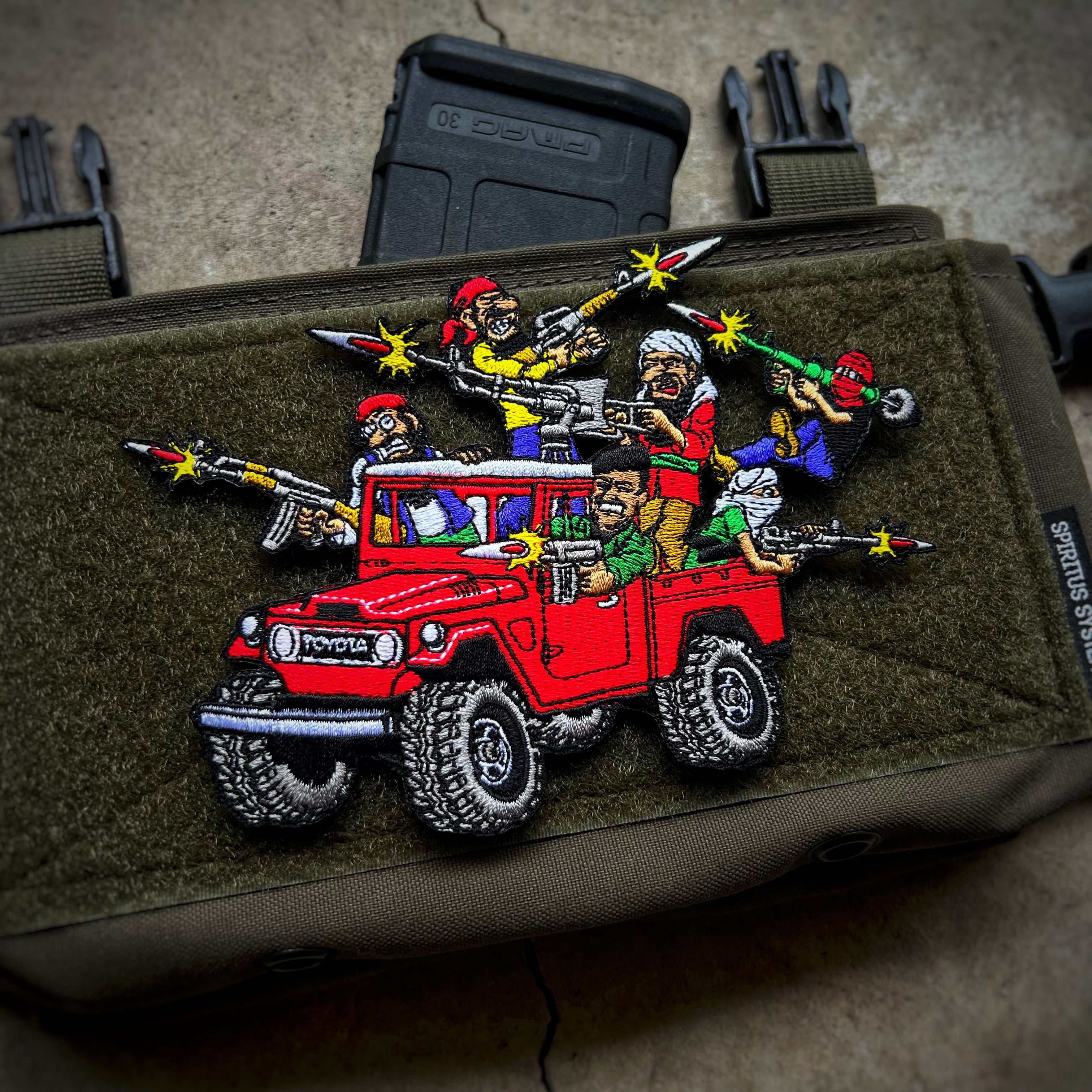 VAULT - Dangerous Goods x Steve Nazar Technical Yota FJ War Wagon Patch - Red