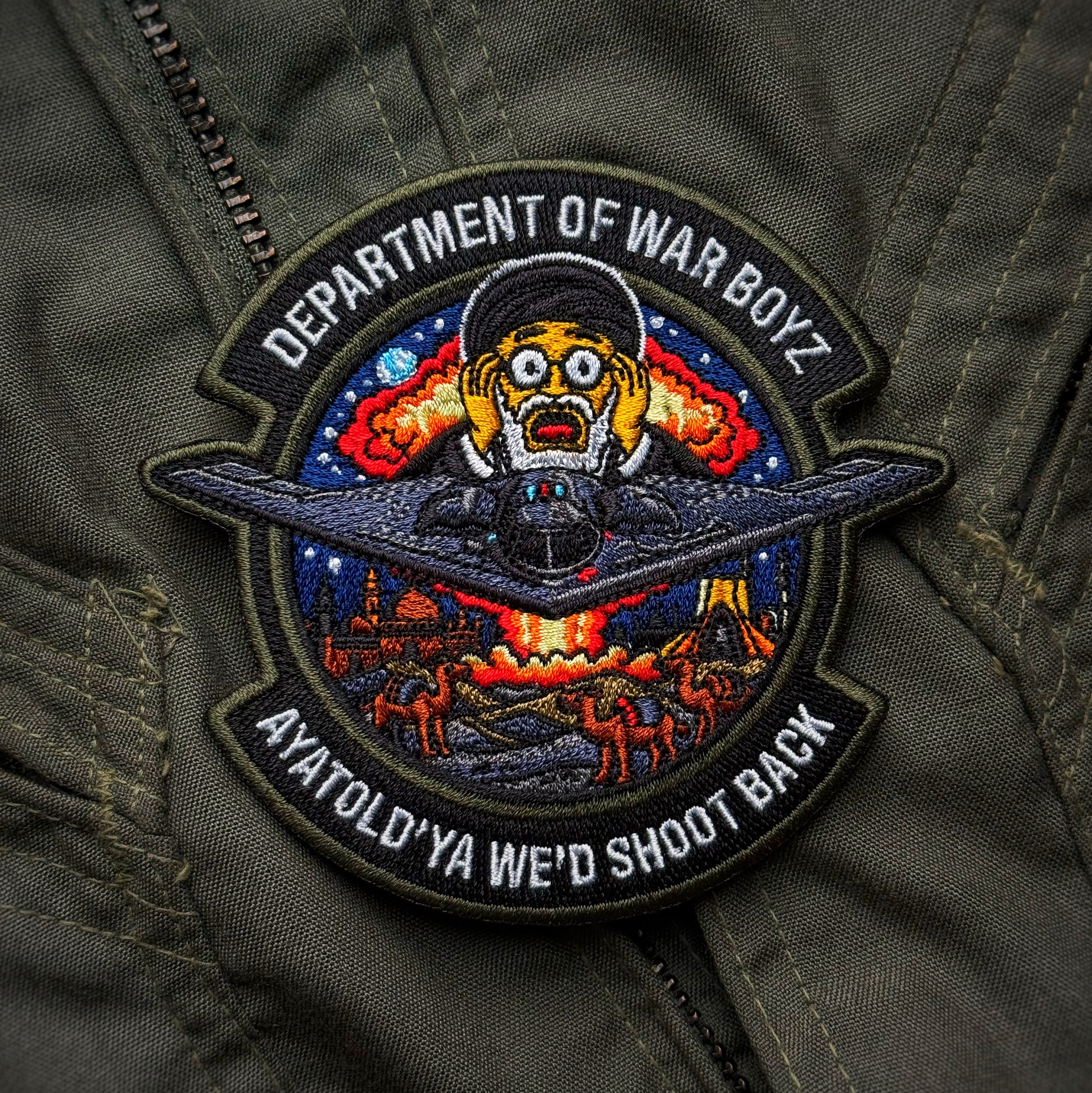 Dept of War Boyz: Operation Epic Fury “Ayatold’Ya We’d Shoot Back” Squadron Patch