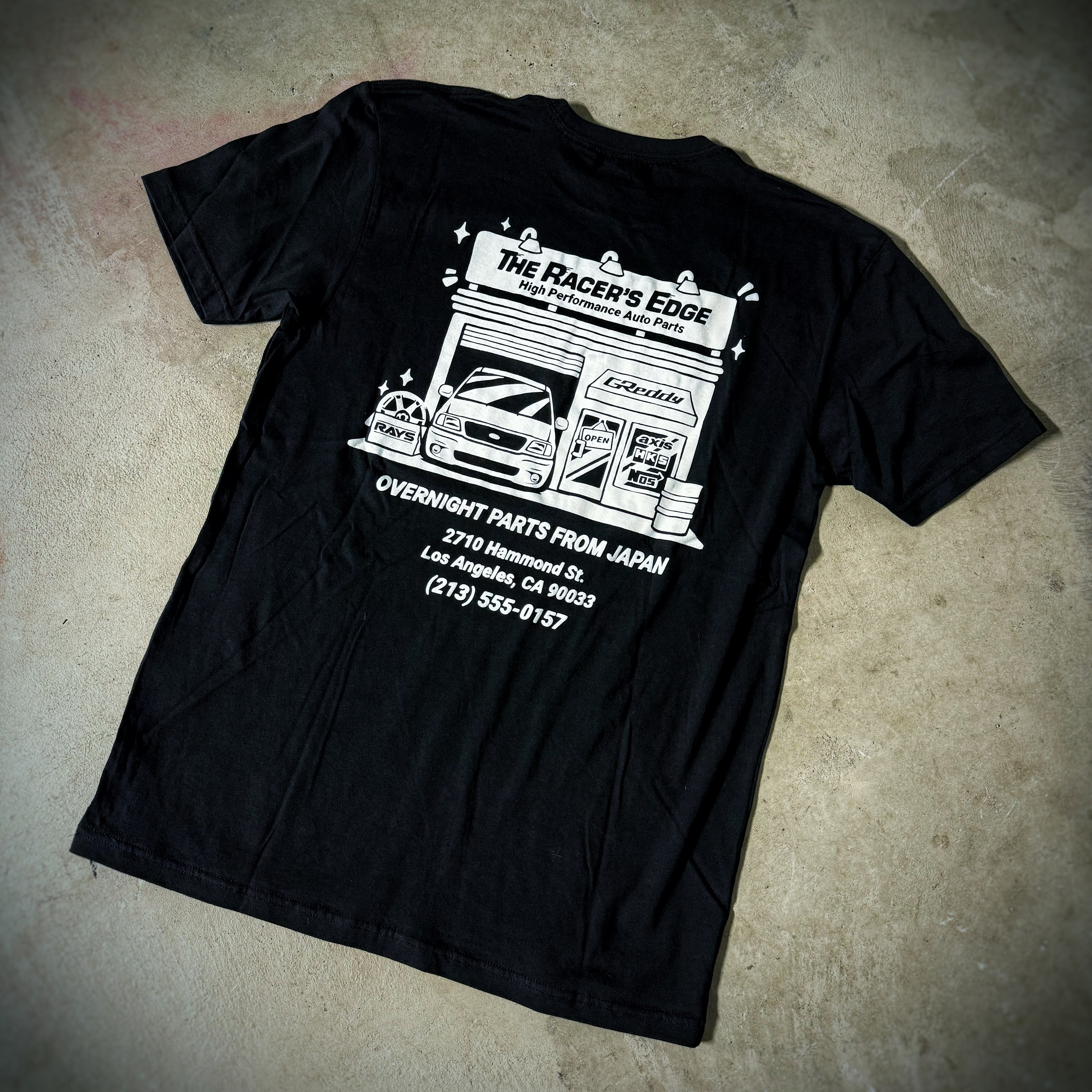 THE RACERS EDGE Garage T-Shirt - Burnout Black
