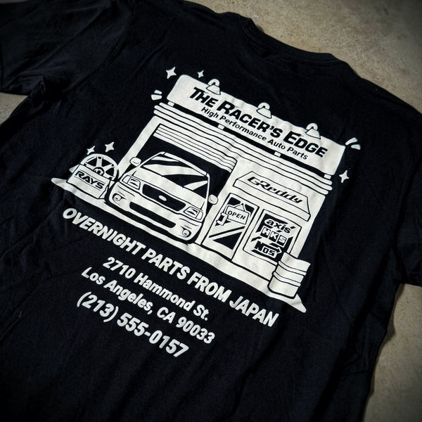 THE RACERS EDGE Garage T-Shirt - Burnout Black