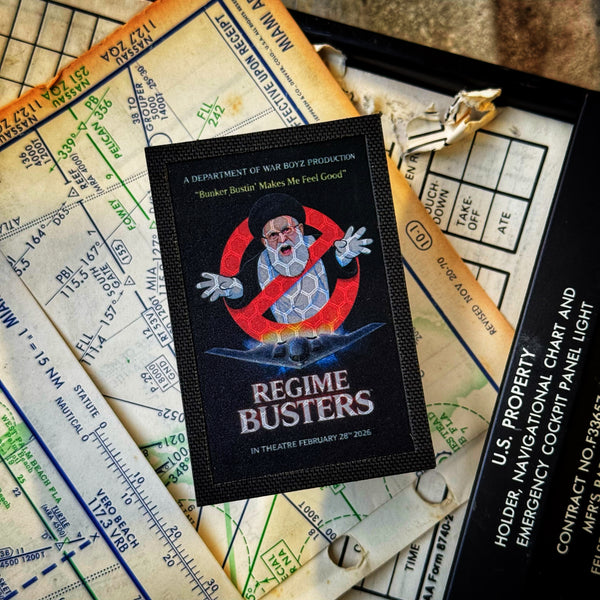 Dept of War Boyz REGIME BUSTERS Movie Poster Reflective Patch