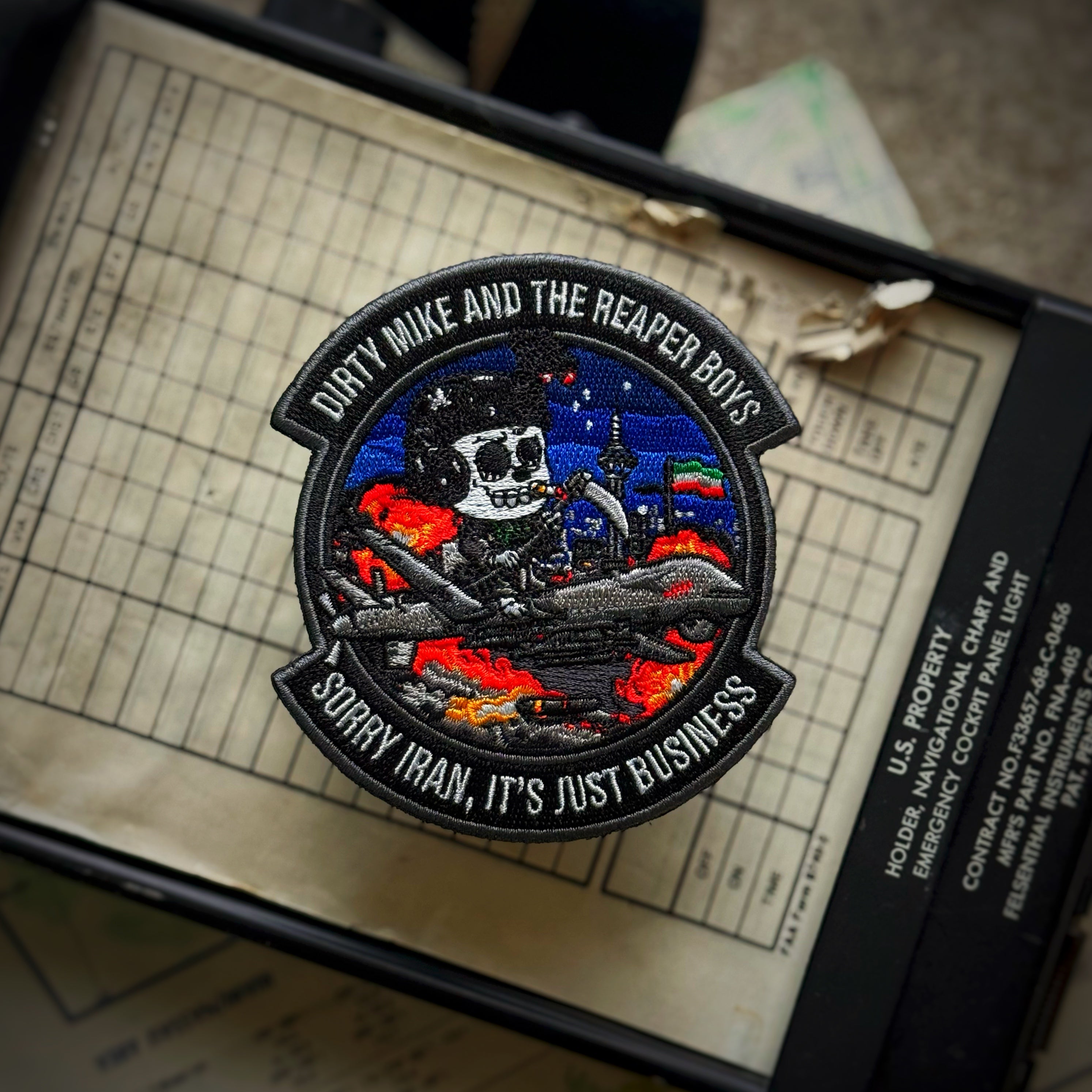 Dirty Mike & the Reaper Boyz “Sorry Iran, It’s Just Business” MQ-9 Squadron Patch